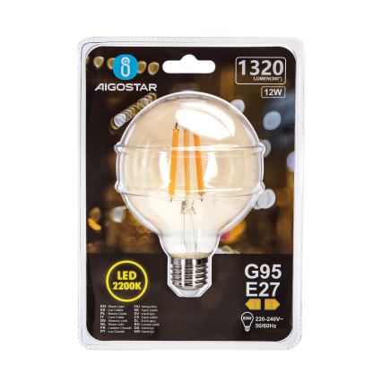Bombilla LED G95 E27/12W/230V 2200K - Aigostar