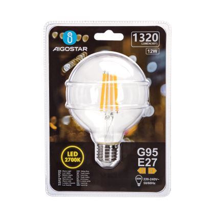 Bombilla LED G95 E27/12W/230V 2700K - Aigostar