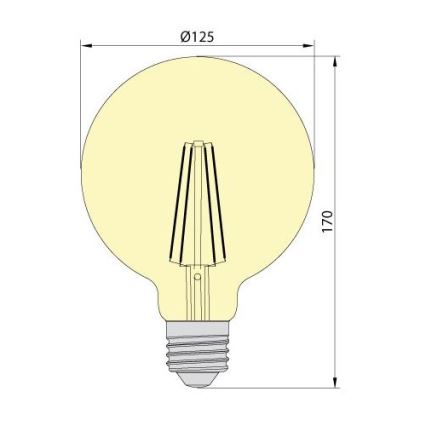 Bombilla LED LEDSTAR AMBER G125 E27/8W/230V 2200K