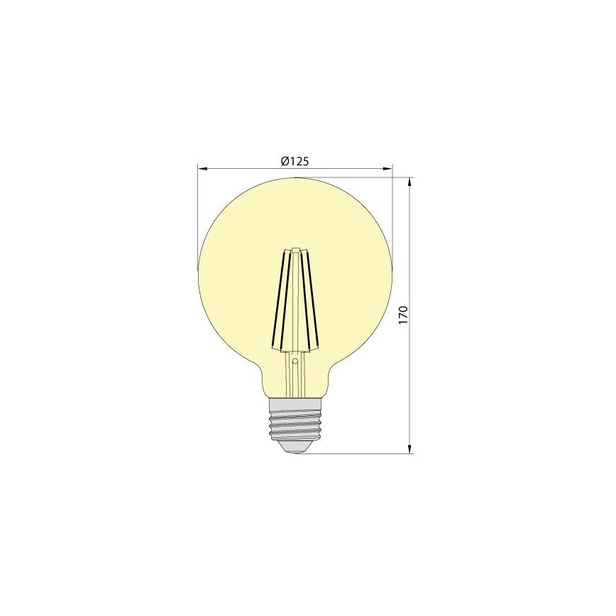 Bombilla LED LEDSTAR AMBER G125 E27/8W/230V 2200K