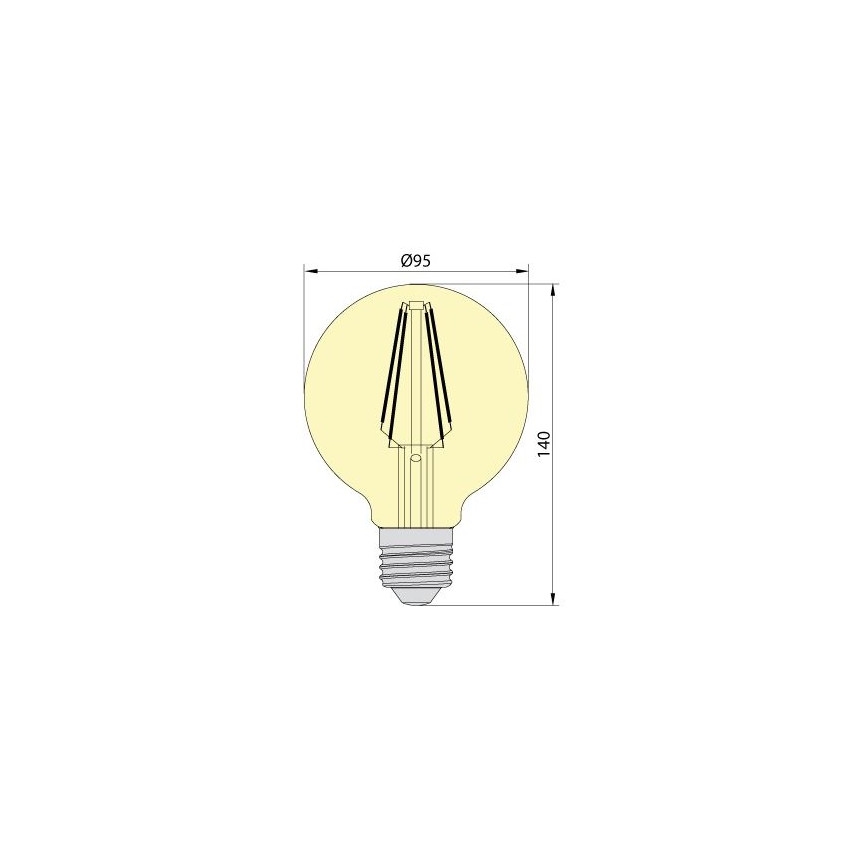 Bombilla LED LEDSTAR AMBER G95 E27/8W/230V 2200K