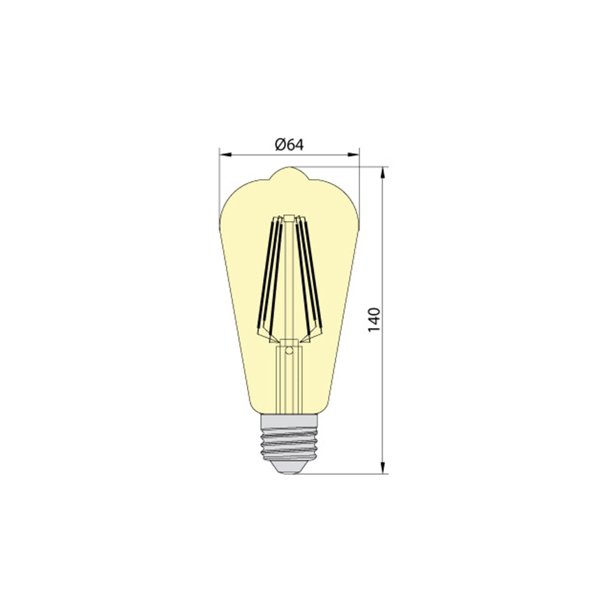 Bombilla LED LEDSTAR AMBER ST64 E27/10W/230V 2200K