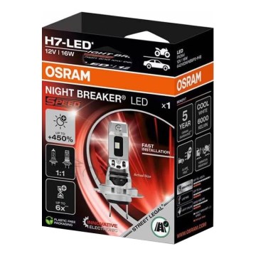Bombilla LED para automóvil NIGHT BREAKER SPEED H7 PX26d/16W/12V 6000K - Osram