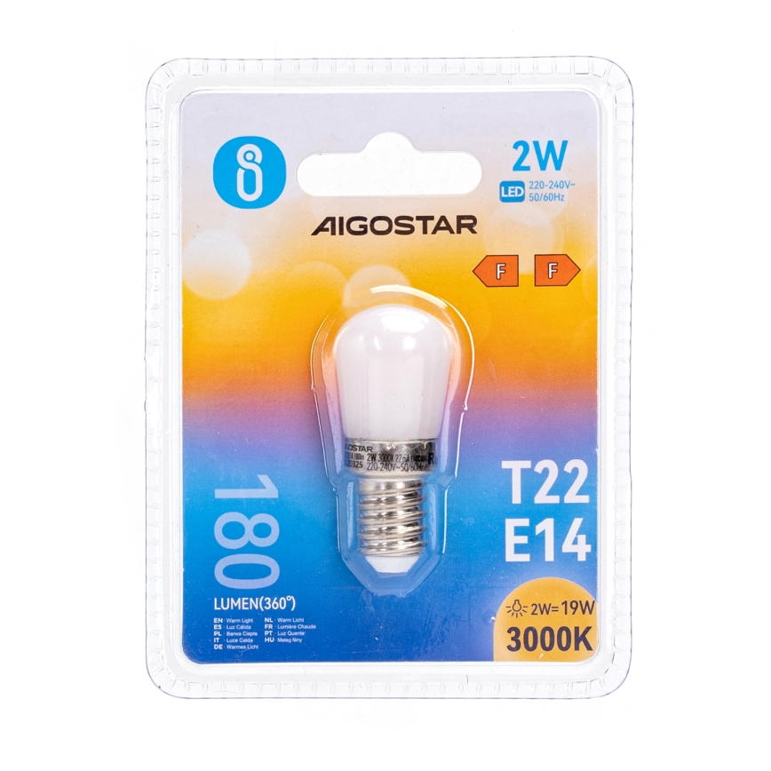 Bombilla LED para frigorífico T22 E14/2W/230V 3000K - Aigostar