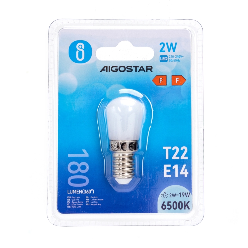 Bombilla LED para frigorífico T22 E14/2W/230V 6500K - Aigostar