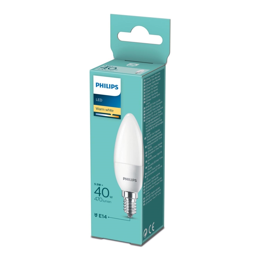 Bombilla LED Philips B35 E14/5,5W/230V 2700K