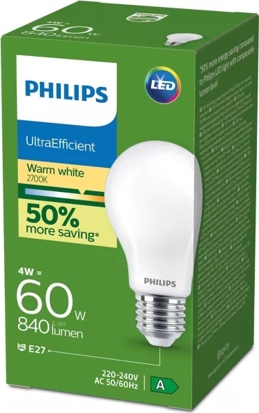 Bombilla LED Philips E27/4W/230V 2700K