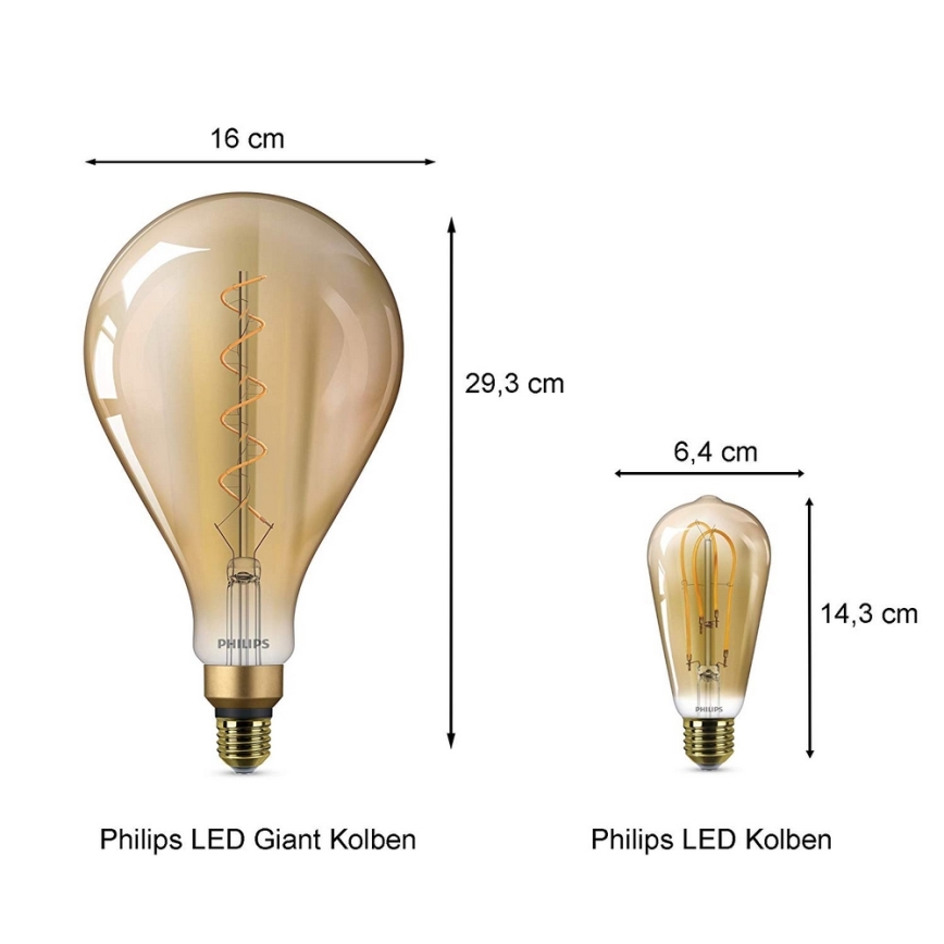 Bombilla LED Philips E27/5W/230V 2000K - VINTAGE