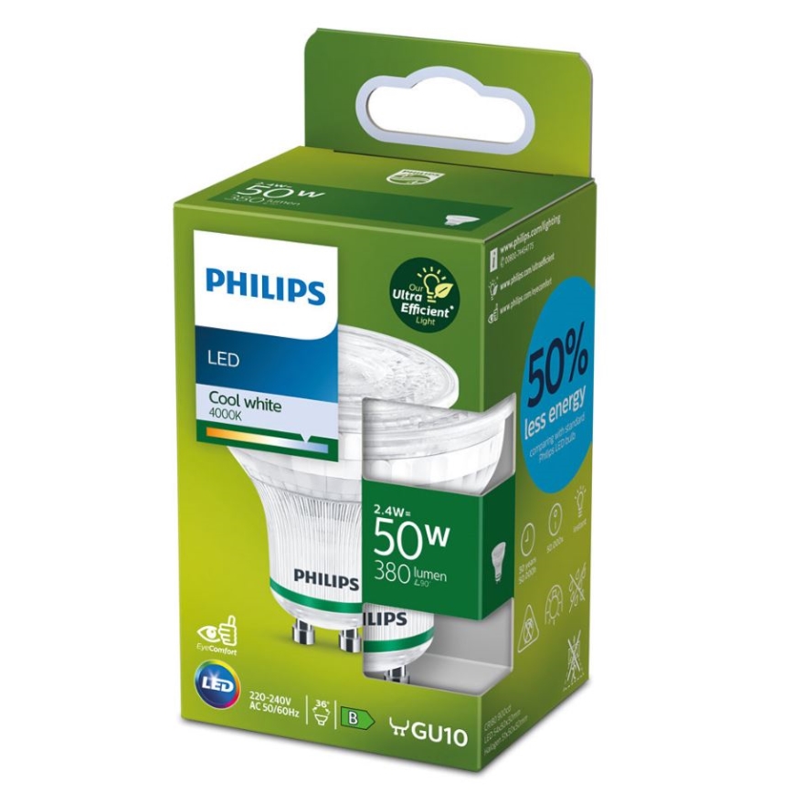 Bombilla LED Philips GU10/2,4W/230V 4000K