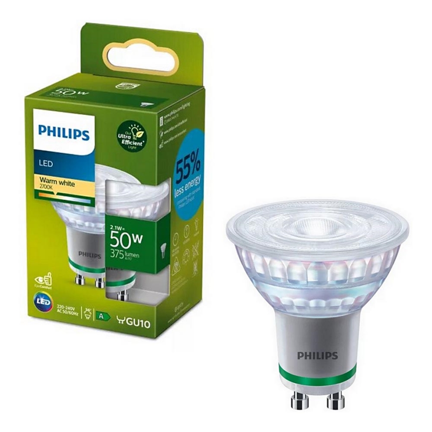 Bombilla LED Philips PAR16 GU10/2,1W/230V 2700K
