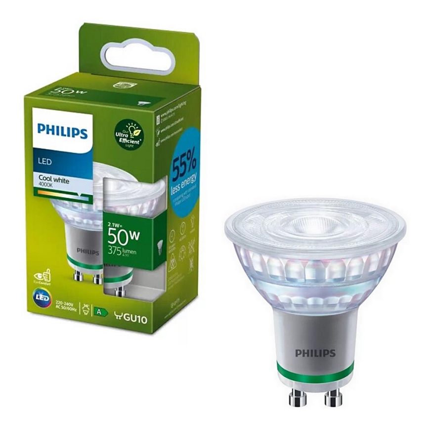Bombilla LED Philips PAR16 GU10/2,1W/230V 4000K