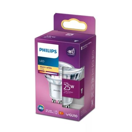Bombilla LED Philips PAR16 GU10/2,7W/230V 2700K