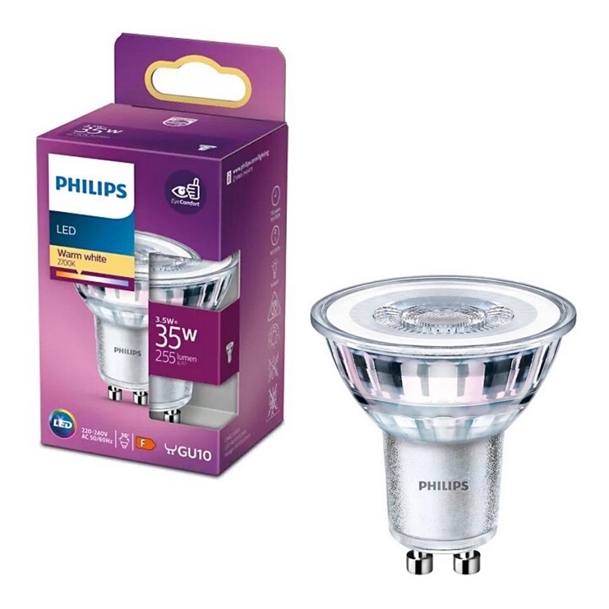 Bombilla LED Philips PAR16 GU10/3,5W/230V 2700K