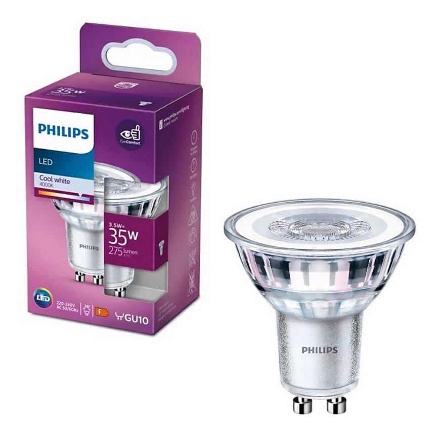 Bombilla LED Philips PAR16 GU10/3,5W/230V 4000K