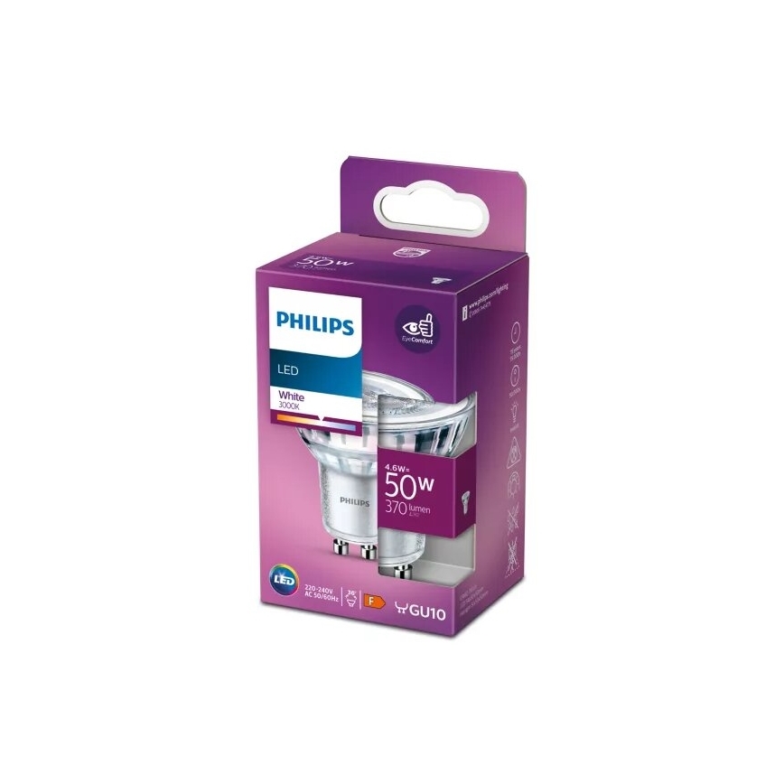 Bombilla LED Philips PAR16 GU10/4,6W/230V 3000K