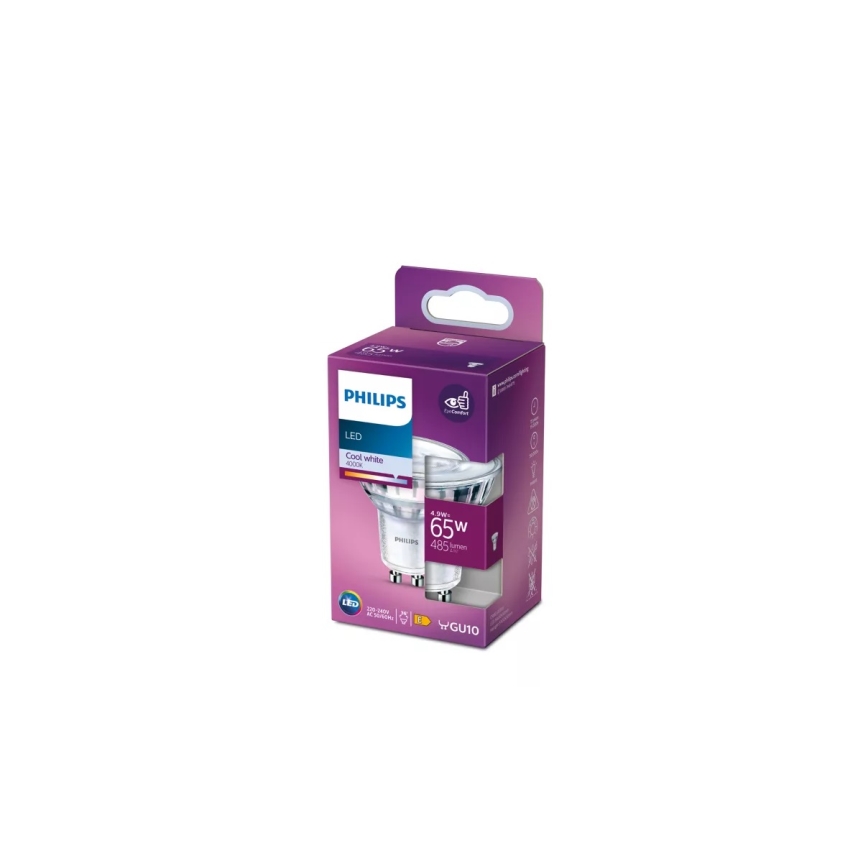 Bombilla LED Philips PAR16 GU10/4,9W/230V 4000K