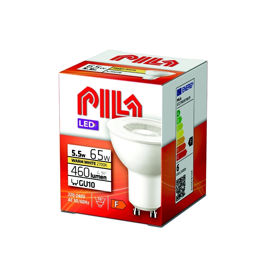 Bombilla LED Philips Pila PAR16 GU10/5,5W/230V 2700K