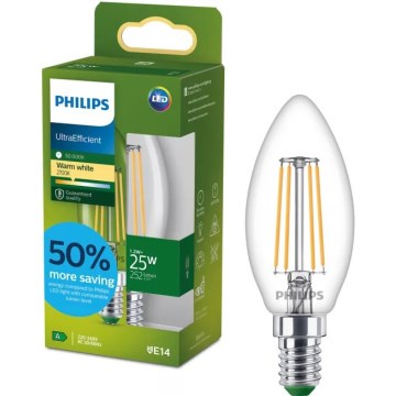Bombilla LED Philips ULTRAEFFICIENT VINTAGE B35 E14/1,2W/230V 2700K