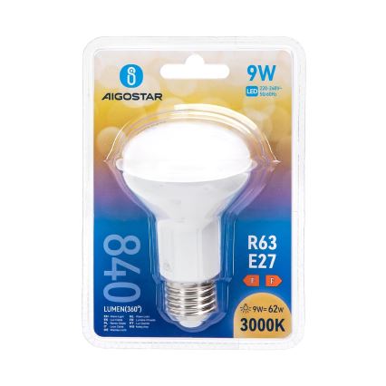 Bombilla LED R63 E27/9W/230V 3000K - Aigostar