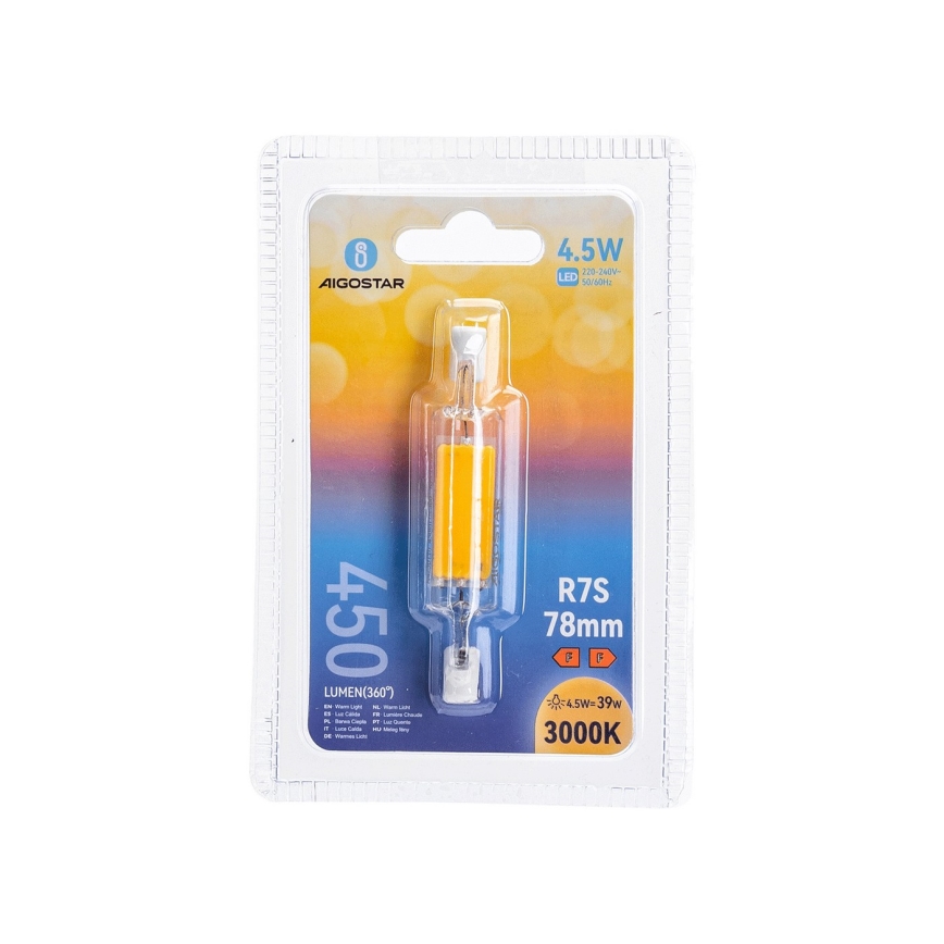 Bombilla LED R7s/4,5W/230V 3000K 78 mm - Aigostar