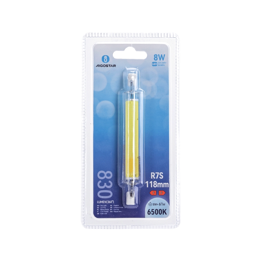 Bombilla LED R7s/8W/230V 6500K - Aigostar