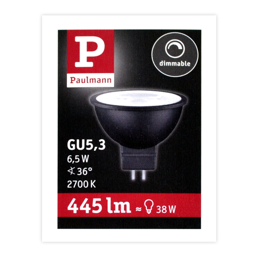 Bombilla LED reflectora regulable GU5,3/6,5W/12V 2700K - Paulmann 28757