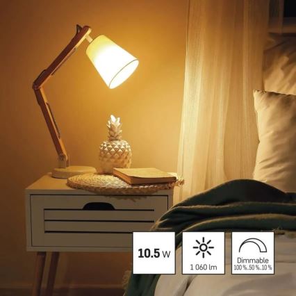 Bombilla LED regulable A60 E27/10,5W/230V 2700K