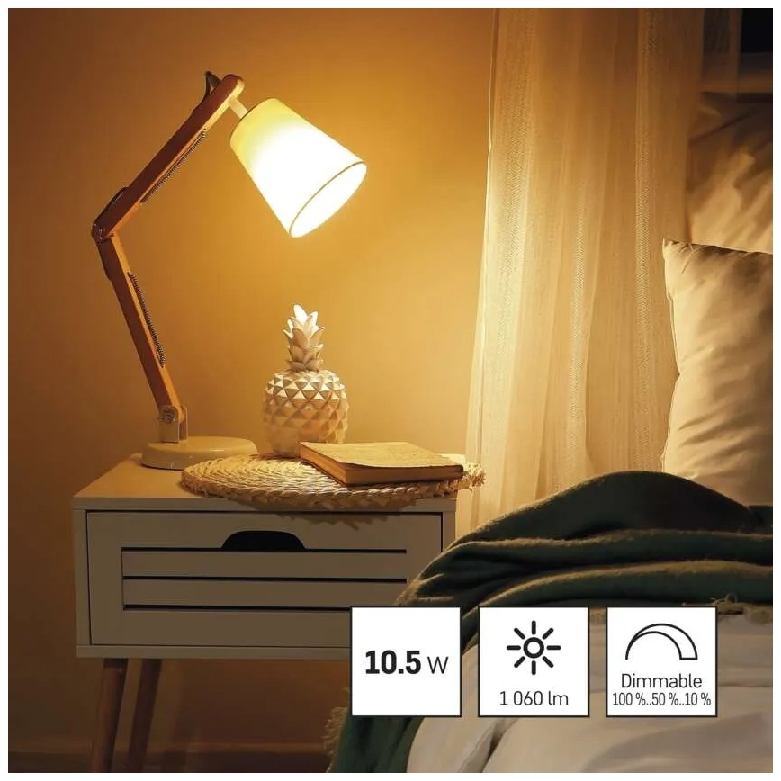 Bombilla LED regulable A60 E27/10,5W/230V 2700K