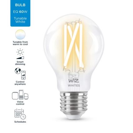 Bombilla LED regulable FILAMENT A60 E27/6,7W/230V 2700-6500K CRI 90 Wi-Fi - WiZ