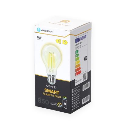 Bombilla LED regulable A60 E27/6W/230V 2700-6500K Wi-Fi - Aigostar