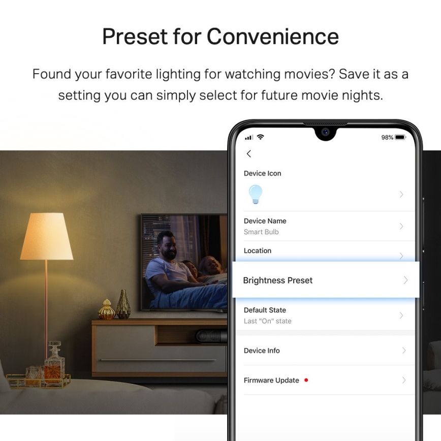 Bombilla LED regulable A60 E27/8,7W/230V 2700K Wi-Fi - TP-Link