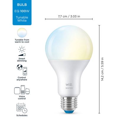 Bombilla LED regulable A67 E27/13W/230V 2700-6500K CRI 90 Wi-Fi - WiZ