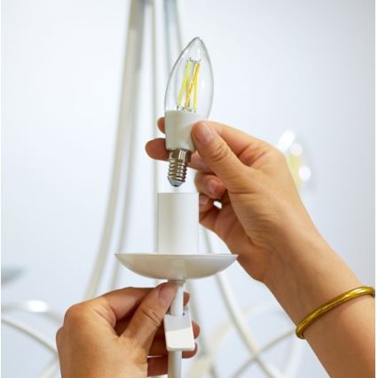 Bombilla LED regulable FILAMENT C35 E14/4,9W/230V 2700-6500K CRI 90 Wi-Fi - WiZ