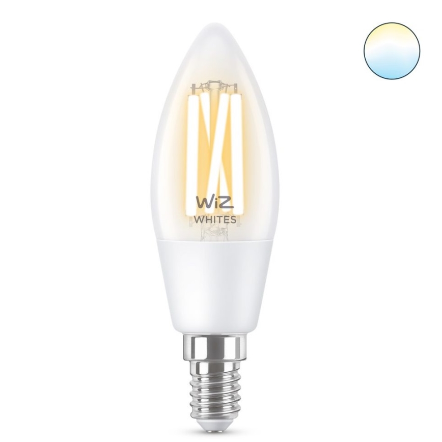 Bombilla LED regulable FILAMENT C35 E14/4,9W/230V 2700-6500K CRI 90 Wi-Fi - WiZ