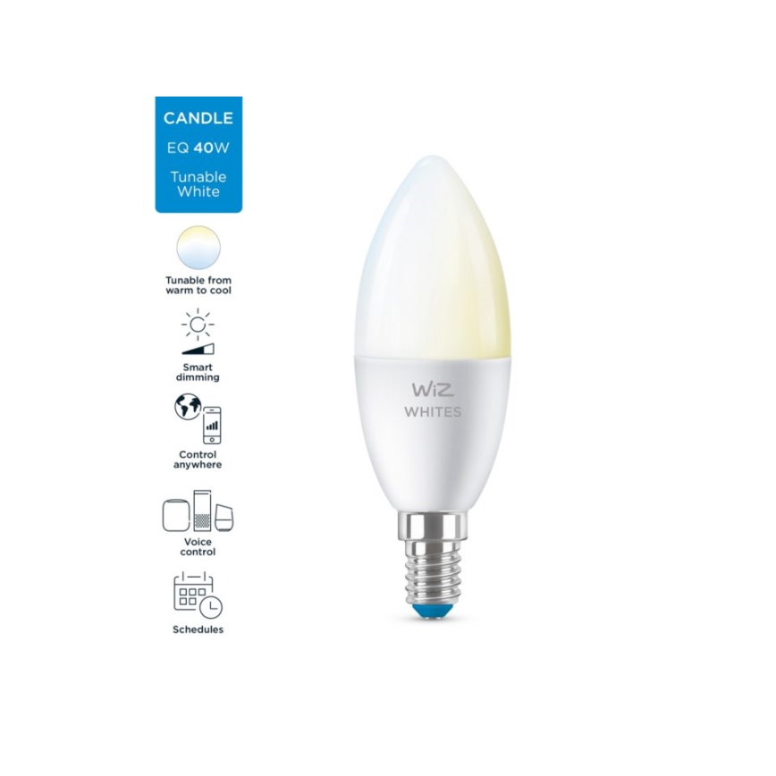 Bombilla LED regulable C37 E14/4,9W/230V 2700-6500K CRI 90 Wi-Fi - WiZ