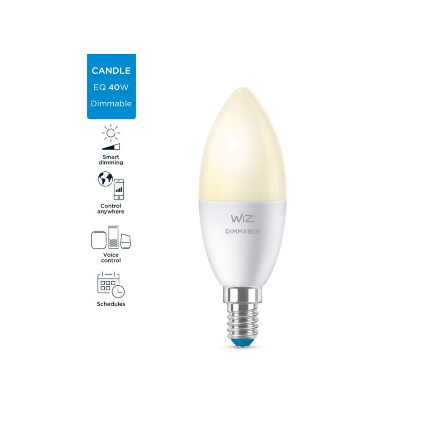 Bombilla LED regulable C37 E14/4,9W/230V 2700K CRI 90 Wi-Fi - WiZ