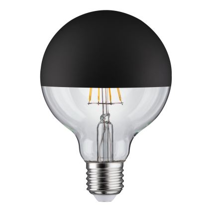 Bombilla LED regulable con casquillo esférico de espejo GLOBE G95 E27/6,5W/230V 2700K negro - Paulmann 28676