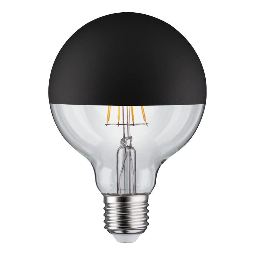 Bombilla LED regulable con casquillo esférico de espejo GLOBE G95 E27/6,5W/230V 2700K negro - Paulmann 28676