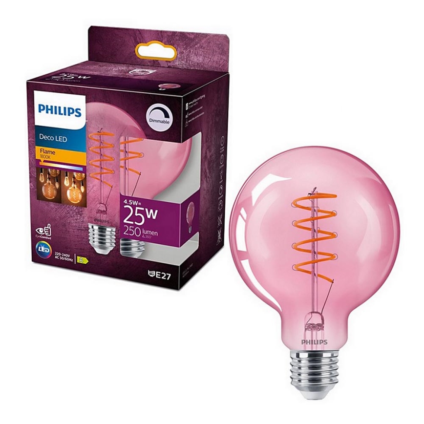 Bombilla LED regulable DECO Philips G93 E27/4,5W/230V 1800K