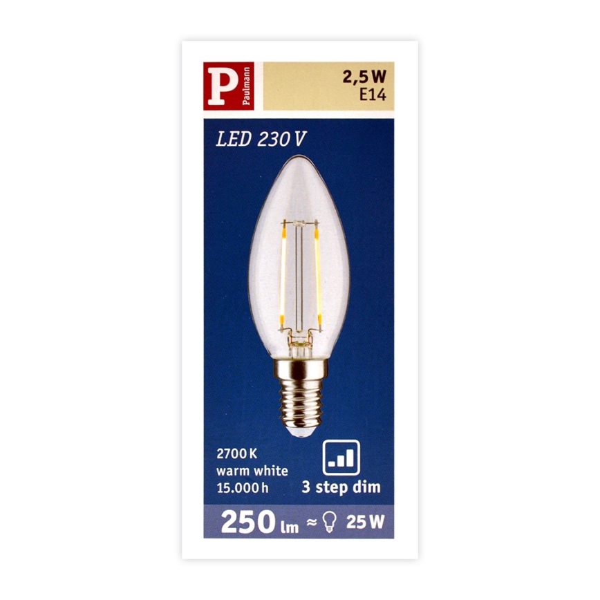 Bombilla LED Regulable E14/2,5W/230V 2700K - Paulmann 28572