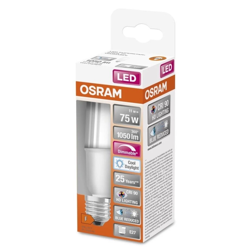 Bombilla LED regulable E27/11W/230V 6500K CRI 90 - Osram