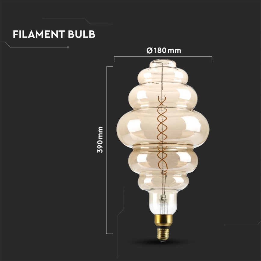 Bombilla LED regulable FILAMENT S200 E27/8W/230V 1800K