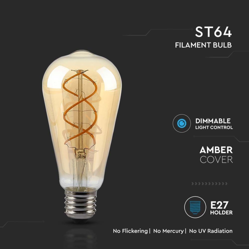 Bombilla LED regulable FILAMENTO ST64 E27/4,8W/230V 1800K