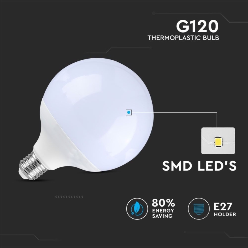 Bombilla LED regulable G120 E27/13W/230V 6400K