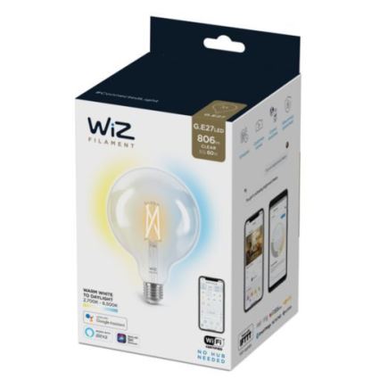 Bombilla LED regulable FILAMENT G125 E27/7W/230V 2700-6500K CRI 90 Wi-Fi - WiZ