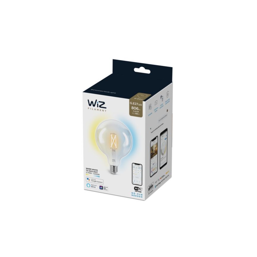 Bombilla LED regulable FILAMENT G125 E27/7W/230V 2700-6500K CRI 90 Wi-Fi - WiZ