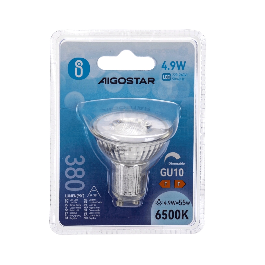 Bombilla LED regulable GU10/4,9W/230V 6500K - Aigostar