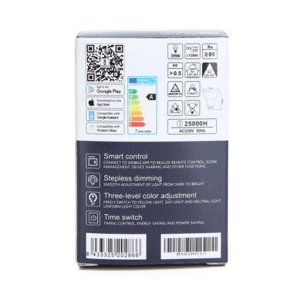 Bombilla LED regulable GU10/7W/230V 3000-6500K Wi-Fi - Aigostar