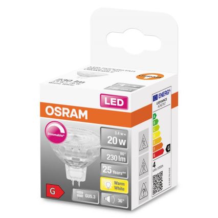 Bombilla LED regulable GU5,3/3,4W/230V 2700K CRI 90 - Osram