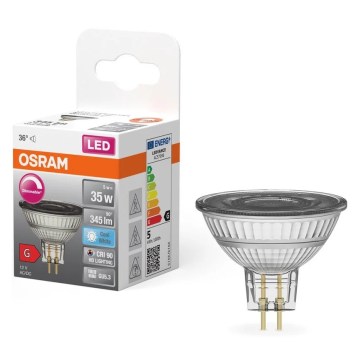 Bombilla LED regulable MR16 GU5,3/5W/12V 4000K 36° CRI 90 - Osram